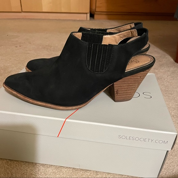 Splendid Black Leather Slingback Bootie 7.5 - Picture 1 of 9